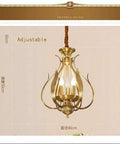 Modern Chandelier Ceiling Pendant Light Fixture For Dining Room Bedroom Porch And Garden With Chic Candle Design, adjustable 50cm height, copper finish.
