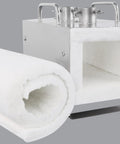 Ceramic Fiber Insulation Blanket 1 Inch Thick For Heavy Duty Fireproof Heat Shield And Refractory Use, shown rolled and unrolled.