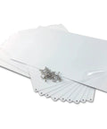 Pearled White Sublimation Aluminum Blanks Metal Signs 8x12 Inch 0.45mm Thick With 4 Pre Drilled Holes And Mounting Screws