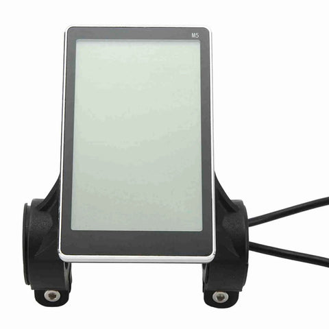Ride Ready Universal LCD Display Meter for Electric Scooters and E Bikes 5 Pin 24V 36V 48V 60V Compatibility M5 LCD Panel Screen Cycling Computer for 31.8mm and 22.2mm Bar Diameter Weatherproof Dashboard Gauge