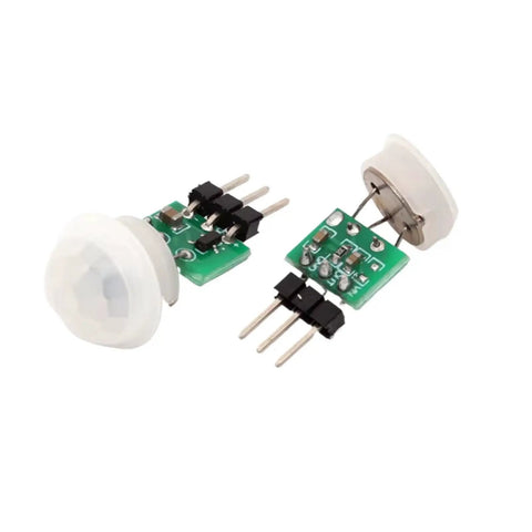 Compact PIR Motion Sensor Module for DIY Projects DC Two Point Seven To Twelve Volt Power AM312 Infrared Human Detection High Sensitivity Digital Signal Processing Interference Resistant Ultra Low Power Consumption Ideal for Home Automation Security, two views