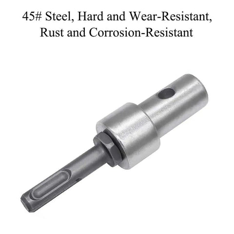 Earth Auger Adapter For Electric Drills, 45 Steel Heavy Duty Conversion Head Turns Your Drill Into A Ground Auger, close-up view