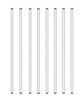 Long 12 Inch Glass Stirring Rod Set Of 8 With Round Ends, Flame Polished For Smooth Finish, 6 mm Diameter, Durable Glass Stir Sticks For Lab Mixing, Home Bar Beverages, Jars And DIY Crafts. eight 12-inch glass rods on white background