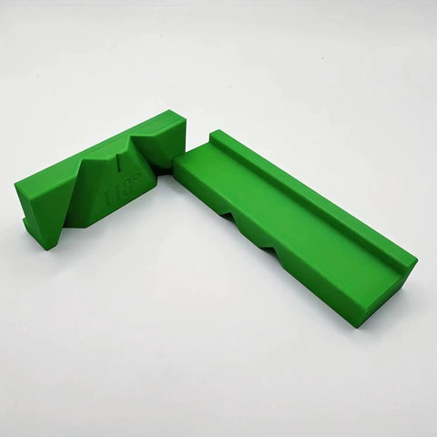 Heavy Duty Drill Bit Sharpening Guide Jig For 118 And 135 Degree Twist Bits, green high density polymer, precise angle setup.