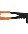 Ditch The Flimsy Tools And Grab This Heavy Duty Riveter Kit For Serious Metal And Plastic Jobs Including Auto Body Gutter Repairs With 120 Premium Rivets For Rock Solid Connections On Every Single Project hand riveter with orange grips and black steel body