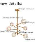 Stunning Six Head Kitchen Pendant Lights Matte Glass Table Chandelier For Dining Room Lighting Easy Install home decor showcasing iron frame and hand blown glass.