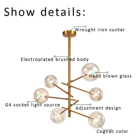 Stunning Six Head Kitchen Pendant Lights Matte Glass Table Chandelier For Dining Room Lighting Easy Install home decor showcasing iron frame and hand blown glass.