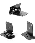 Two Pack Heavy Duty Black Metal Outdoor Hinges Built Like A Tank For Exterior Barn Gates And Sturdy Wood Doors showing multiple angles.