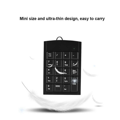 Mini USB Numeric Keypad For Laptop, Portable External Number Pad, Plug And Play, Anti Slip Design for Computer PC Notebook