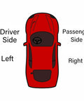 Top view of car diagram showing driver side left and passenger side right labeling.