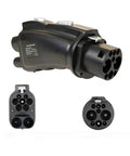 Heavy Duty CCS2 To GBT EV Charger Adapter Featuring Silver Plated Terminals For Hella Fast Electric Vehicle Charging And Built Tough Long Distance Travel Readiness, showing multiple connection ports.