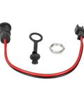 Beefy 5.5x2.1mm Power Socket for Scooters with red and black cables, plastomer cover, and dustproof waterproof port protector