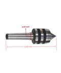 Amazon MT3 live tailstock center, medium‑duty steel, 3MT shank, 6.69in long