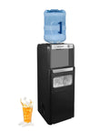No Fuss Three In One Hot And Cold Water Cooler Dispenser Featuring Built In Bullet Ice Maker And Simple Top Load Five Gallon Bottle with ice tea.