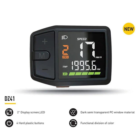 DZ41 LCD Display Meter for E Bikes 24V 36V 48V UART Speedometer with Waterproof Connector and Easy Readout