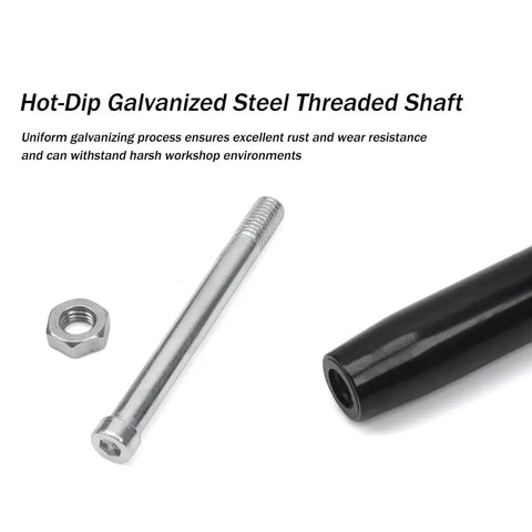 3 Pack M10 Revolving Handwheel Handles With Nuts For Lathe Machines, Hose Reels, And Trailer Jacks Black Conical Crank