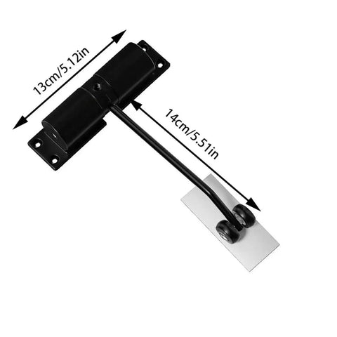 Adjustable Automatic Door Closer Stainless Steel Stopper Self Closing Spring Hinge Doors 1 Piece Mount 14 Cm by 13 Cm
