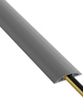 No Sweat Six Foot Floor Cable Cover And Wire Protector Channel Slick Flexible Pvc Build showing gray sleeve protecting wires.
