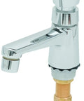 Single Basin Metering Faucet in polished chrome, deck mounted, single hole, 2.2 GPM aerator, adjustable cycle 10-30 seconds