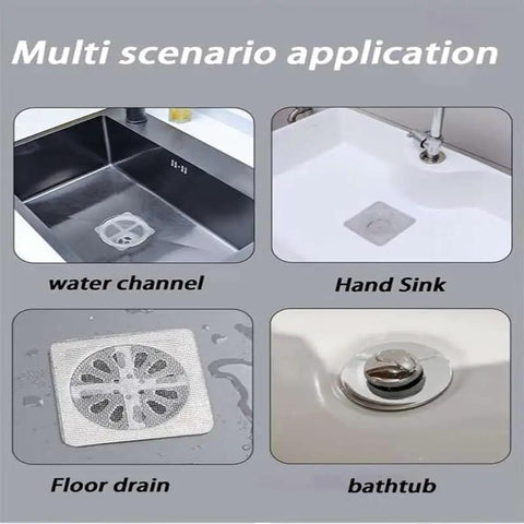 10 Pack 4 Inch Square Disposable Shower Drain Hair Catcher Stickers Solid Mesh Filter For Bathroom Floor And Tub Overflow in various applications.
