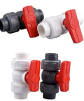 15 Pack White Hose Connectors With Double Union Ball Valve Red Valve For Garden Yard Irrigation System Water Pipe Fittings Inner Diameter 63mm Heavy Duty Outdoor Gear, white and black PVC valves