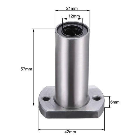 High Performance Linear Ball Bearing Slide Block LMH12LUU with 12MM bore, 21MM OD, and 57MM length for CNC machines.
