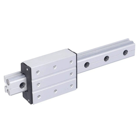300mm Linear Motion Rail With External Biaxial Guide Block For Precise Robotic Arms And Precision Equipment, Smooth Low Friction Sliding, Easy Mounting Holes, Durable Metal Rail System, silver aluminum rail