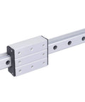 300mm Linear Motion Rail With External Biaxial Guide Block, Metal Linear Guide System With 8 Mounting Holes For Robotics And Precision Equipment, Smooth Low Friction Sliding For High Precision Projects, aluminum rail