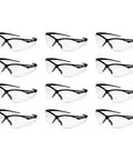 Hella Comfortable Bifocal Safety Glasses With 2.5 Magnification For Men And Women, Kickass Anti Scratch Hard Coat Lenses, High Impact Ansi Z87 Plus Snug Flex Frames, Sweet Deal Pack Of Twelve in a grid layout.
