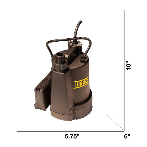 Powerful Workhorse One Quarter Horsepower Submersible Utility Pump With Electronic Switch Auto On Off 115V 60Hz Thermal
