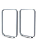 Premium Heavy Duty Metal Table Legs, 28 Inch Industrial Bench Legs Featuring Non Scratch Rubber Foot Pads, silver cold rolled steel construction.