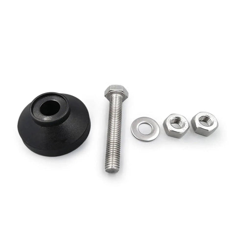 Rock Solid Adjustable Leveling Feet With Swivel Base And Smooth Glide Pads Heavy Duty Stainless Steel components including bolt and nuts.