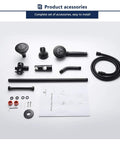 Oil Rubbed Bronze 2 In 1 Shower Head Set With Liftable Handheld 5 Functions Dual Shower Heads 60 Inch Stainless Steel