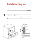 Installation diagram for Heavy Duty Side Mounted Ball Bearing Drawer Slides Two Pack, detailing dimensions and setup.