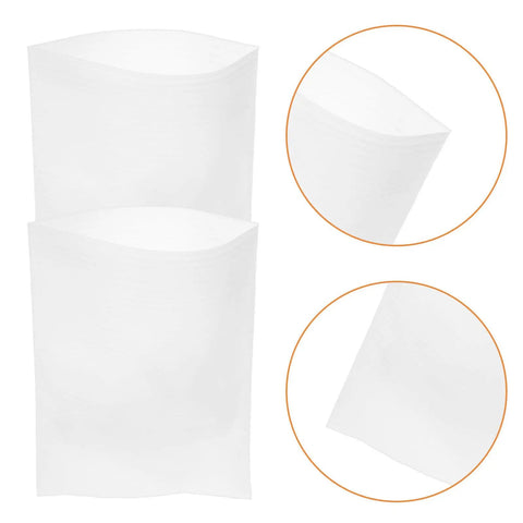 Close-up view of 100 Pcs White Foam Pouches for fragile packing and cushioning, showing smooth surface and elastic material.