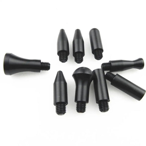 Premium Two Piece Auto Body Dent Repair Kit With Slick Dent Remover Pen And Drop In Heads for easy door ding pulling, black replacement heads.