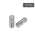 M4 x 10mm Slotted Cylindrical Dowel Pin in 304 Stainless Steel External Thread Locating Pin for Furniture and Cabinets, 10 Piece Set
