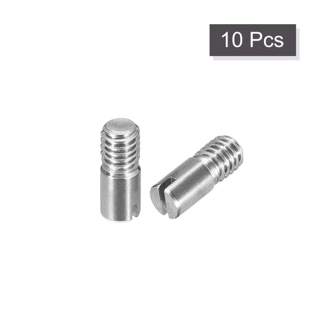 M4 x 10mm Slotted Cylindrical Dowel Pin in 304 Stainless Steel External Thread Locating Pin for Furniture and Cabinets, 10 Piece Set