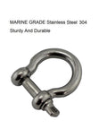 Heavy Duty D-Shackle Set Of 5 304 Stainless Steel Bow Shackles With Screw Pin Rigging Hardware 4mm, 5mm, 6mm, 8mm, 10mm For Towing