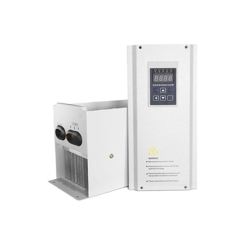 Straight Up Heavy Duty Sixty Kilowatt Induction Heater With Plc Control For Commercial Water Boilers, digital control panel and interface.
