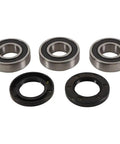 Rear Wheel Bearing Kit With No Fuss Lifetime Replacement For ATV With Independent Rear Suspension Includes All Bearings Seals To Rebuild Both Rear Wheels Kawasaki Compatible And Ready To Roll. Set of metal bearings and black seals.
