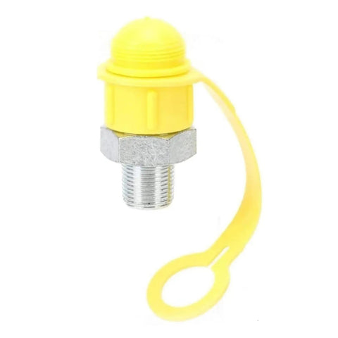 Get This Killer One Set Of Hydraulic Fittings Quick Coupler ZG3 And 8 High Pressure Tube Connector Plug That Makes Work A Breeze On Any Machine You Fix Up At Home Or In The Shop Without Leaking Oil All Over Your Clean Floors Ever Again. yellow ZG3 threaded hydraulic plug with cap and tether
