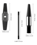 Super Tough Dual-Head Screw Extractor Kit For Stripped Bolts And Water Pipe Fixes. Easy-To-Use Bolt Remover Tool That Slams In Fast To Save Your Back And Time On Any Heavy Industry Or Home DIY Job Without Needing A Pro Plumber., steel screw extractor kit with dual heads, 3.74 in and 3.34 in