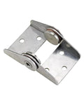 Torque damping hinge, 304 stainless steel, cabinet door mounting bracket with rollers (front view)