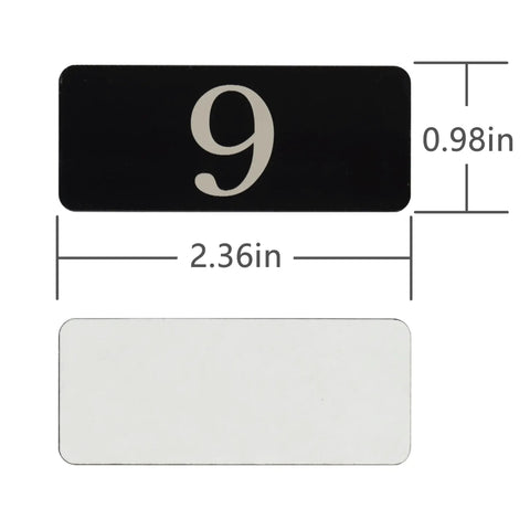 Plastic Locker Number Stickers 51 To 100 Black Acrylic Rectangle 2.36 Inch By 0.98 Inch Waterproof Numbers With Adhesive Back Easy Peel
