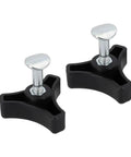 Sweaty Grip Upgrade! Tough Plastic Lawn Mower Handle Screw Nut Kit With Triple-Cornered Knob Non-Slip Replacement Part Built Like A Tank For Heavy Duty Mowing Jobs And Easy Tool-Free Tightening Sessions Today., black plastic lawn mower handle nut kit with metal screws, 2-piece