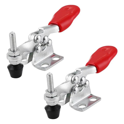Heavy Duty Toggle Clamps With Antislip Rubber Tip For 60 Lb Holding Capacity Vertical Removal Tool In Galvanized Carbon Steel Build, pair