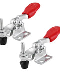 Top Tack Horizontal Toggle Clamps 6 Pc Heavy Duty Steel Quick Release Latch Set Rust Resistant Galvanized Grip For Sheet Metal And Machine Work, 2 clamps shown