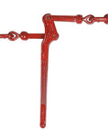 Heavy Duty Ratchet Load Binder Fits 3/8 To 1/2 Inch Chains with red hooks for secure cargo operation.