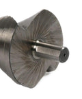Close-up of Top Shelf HSS Step Drill Bit Set, Spiral Grooved Cone Chuck For Metal And Wood, with round shank and detailed cutting edge.